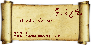 Fritsche Ákos névjegykártya